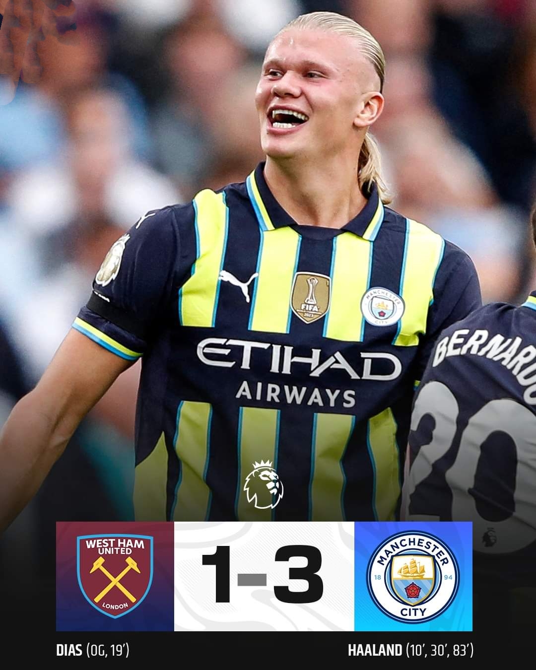 关于那不勒斯完胜阿森纳，哈兰德完成帽子戏法的信息